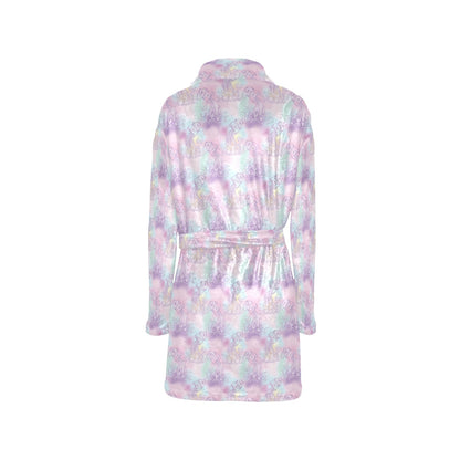Aquarius Zodiac Pattern Print Design 01 Women's Fleece Robe