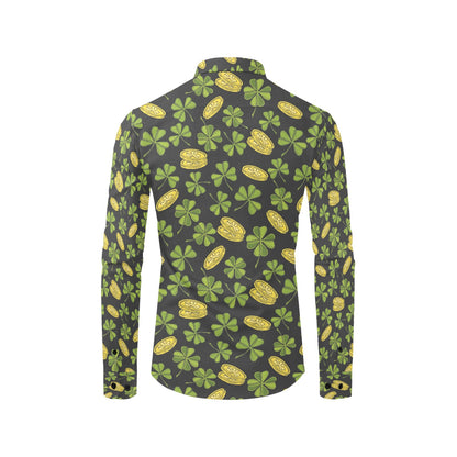 St Patricks Day Print Design LKS305 Men's Long Sleeve Dress Shirt