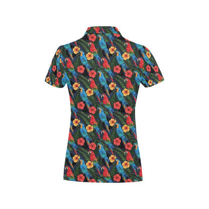 Parrot Pattern Print Design A01 Women's Polo Shirt