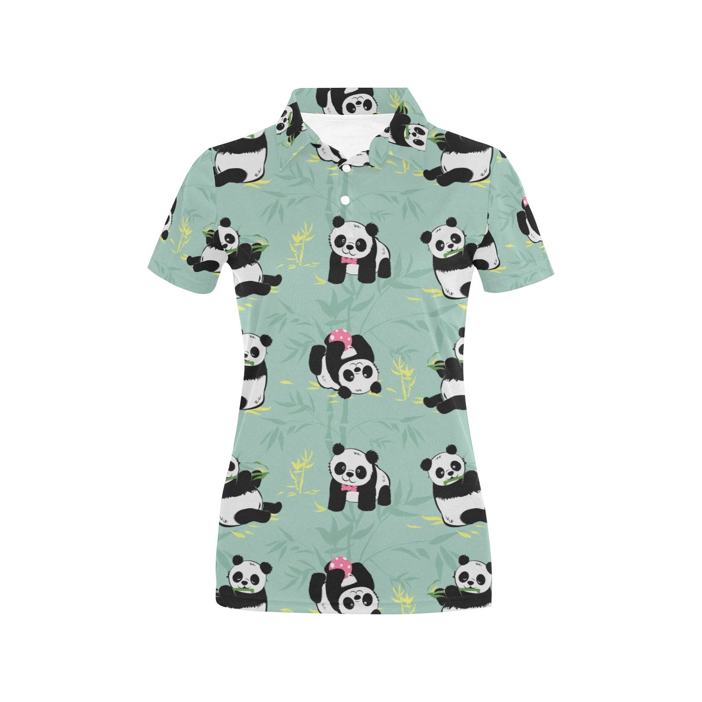 Panda Pattern Print Design A05 Women's Polo Shirt