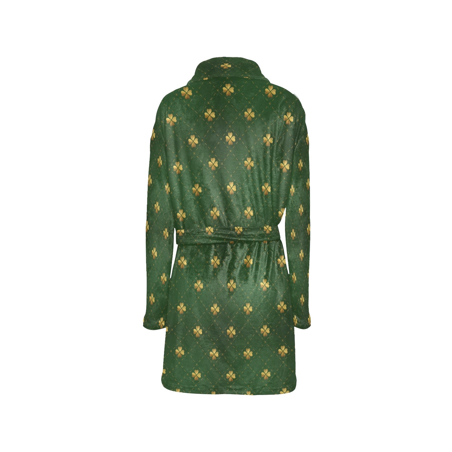 Clover Pattern Print Design 01 Women's Fleece Robe
