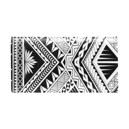 Samoan Tattoo Style Print Design LKS307 Women's Trifold Wallet