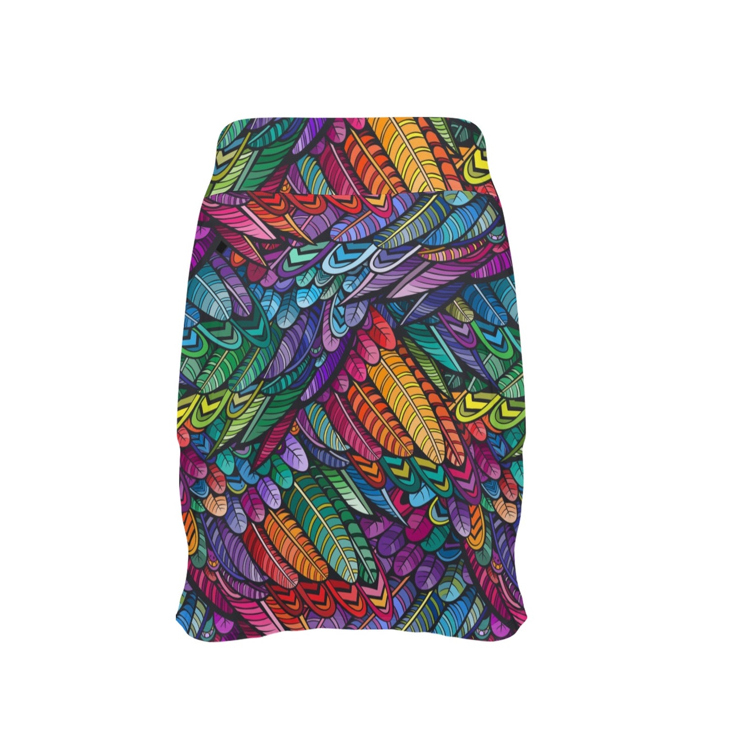 Feather Multicolor Design Print 17" Golf & Pickleball Skort with Pockets