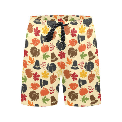 Thanksgiving Print Design LKS303 Men's Swim Trunks Beach Shorts