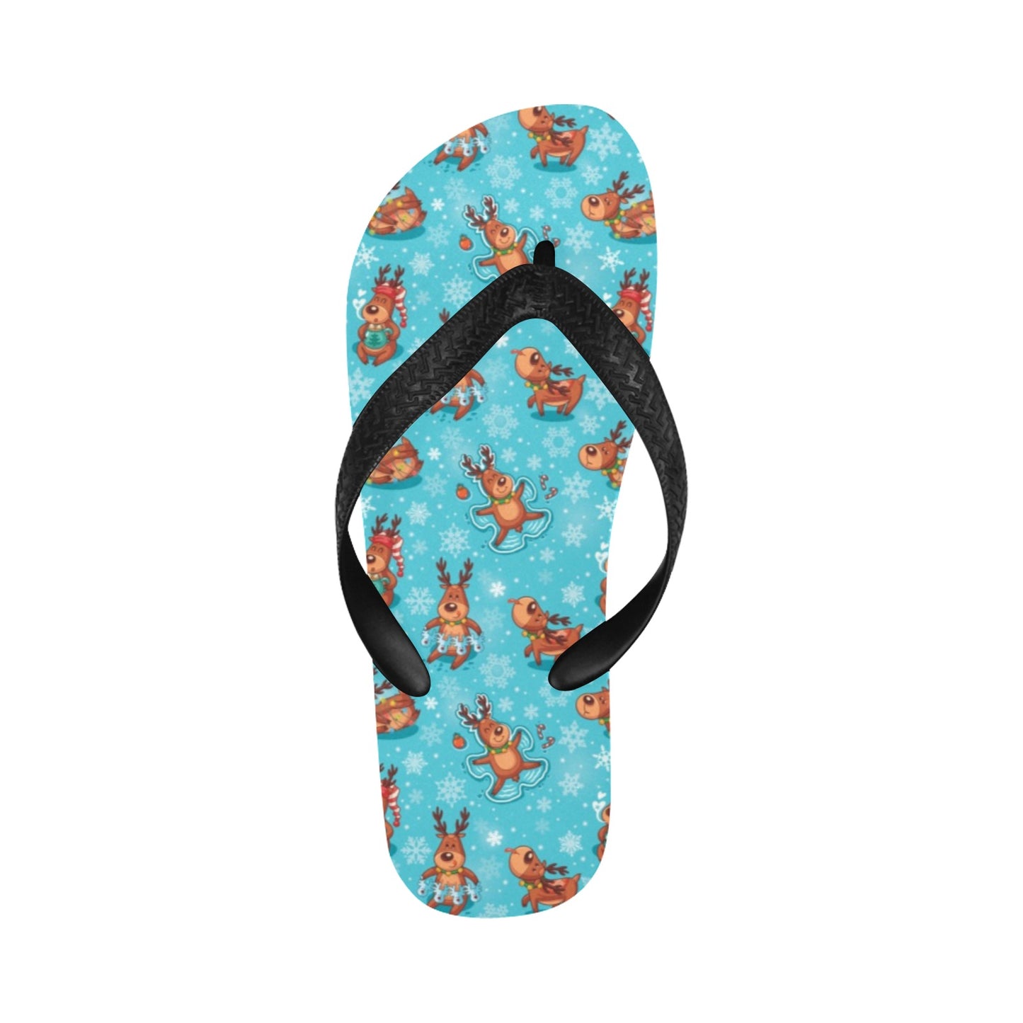 Reindeer Print Design LKS402 Flip Flops