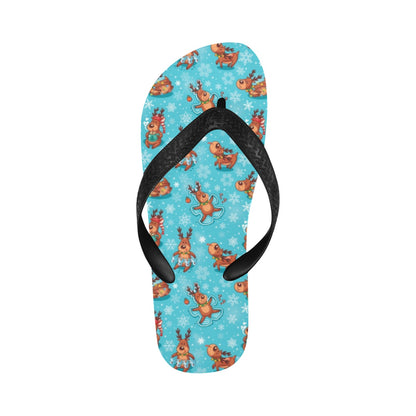 Reindeer Print Design LKS402 Flip Flops
