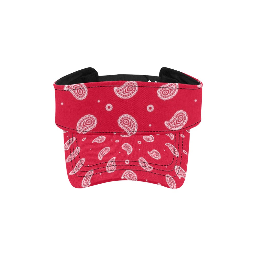 Bandana Red Paisley Print Design LKS305 Unisex Sun Visor