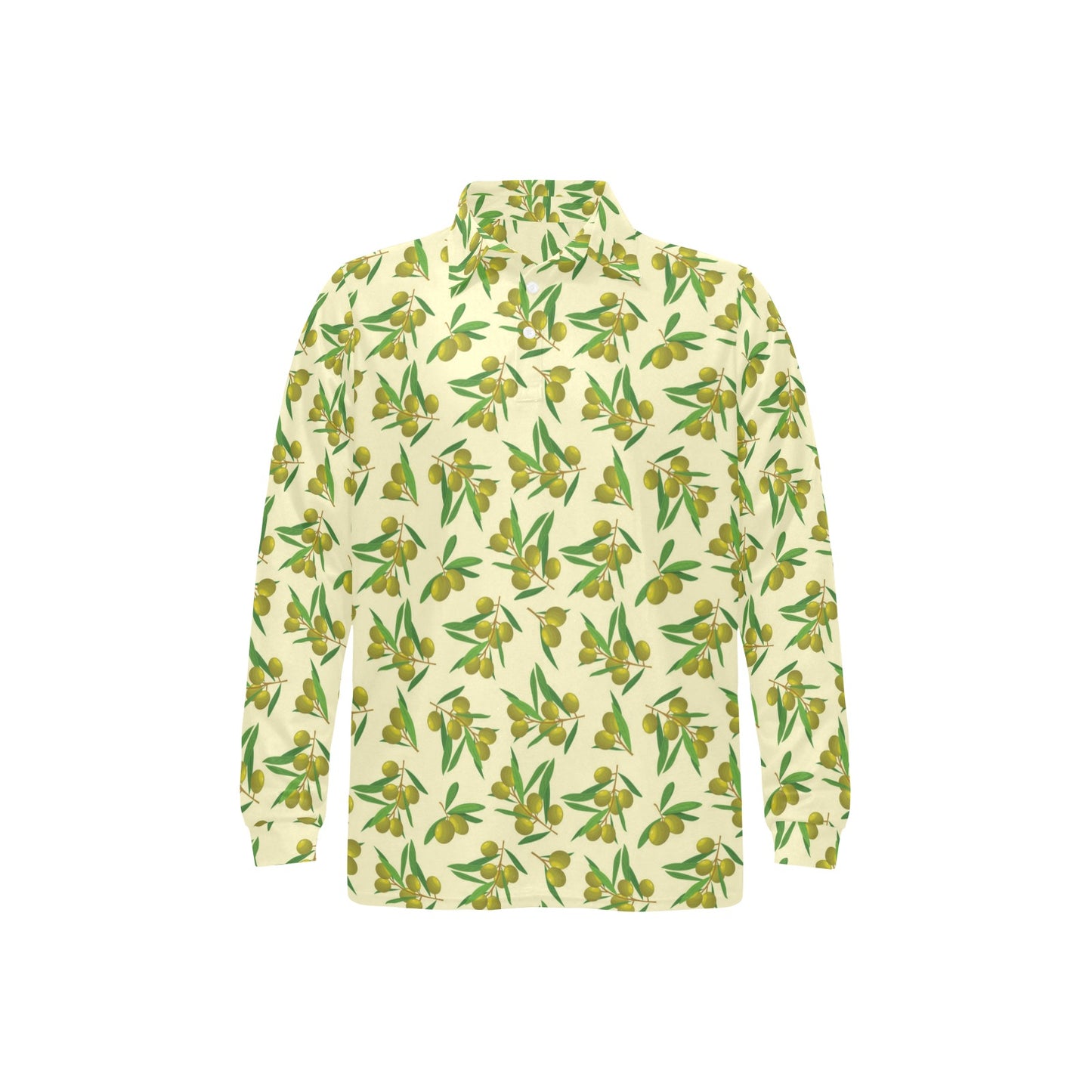 Olive Print Design LKS302 Long Sleeve Polo Shirt For Men's