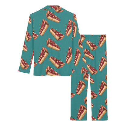 Cheesecake Cherry Pattern Print Design CK03 Women's Long Pajama Set