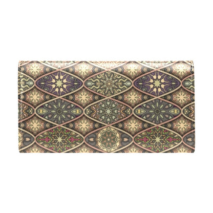 Mandala Motif Themed Design Print Women's Trifold Wallet