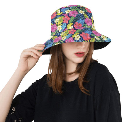 Hibiscus Print Design LKS3010 Unisex Bucket Hat