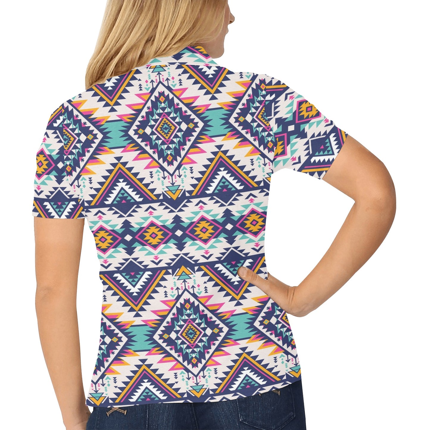 Tribal Aztec native american Women's Polo Shirt