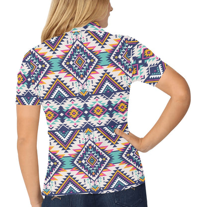 Tribal Aztec native american Women's Polo Shirt