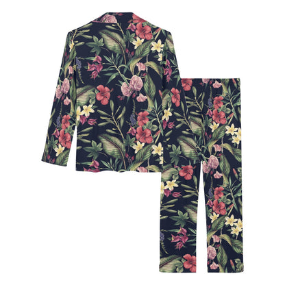 Tropical Flower Pattern Women's Long Pajama Set