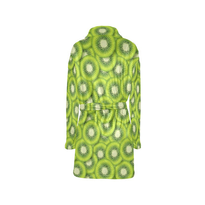 Kiwi Pattern Print Design KW01 Women's Fleece Robe