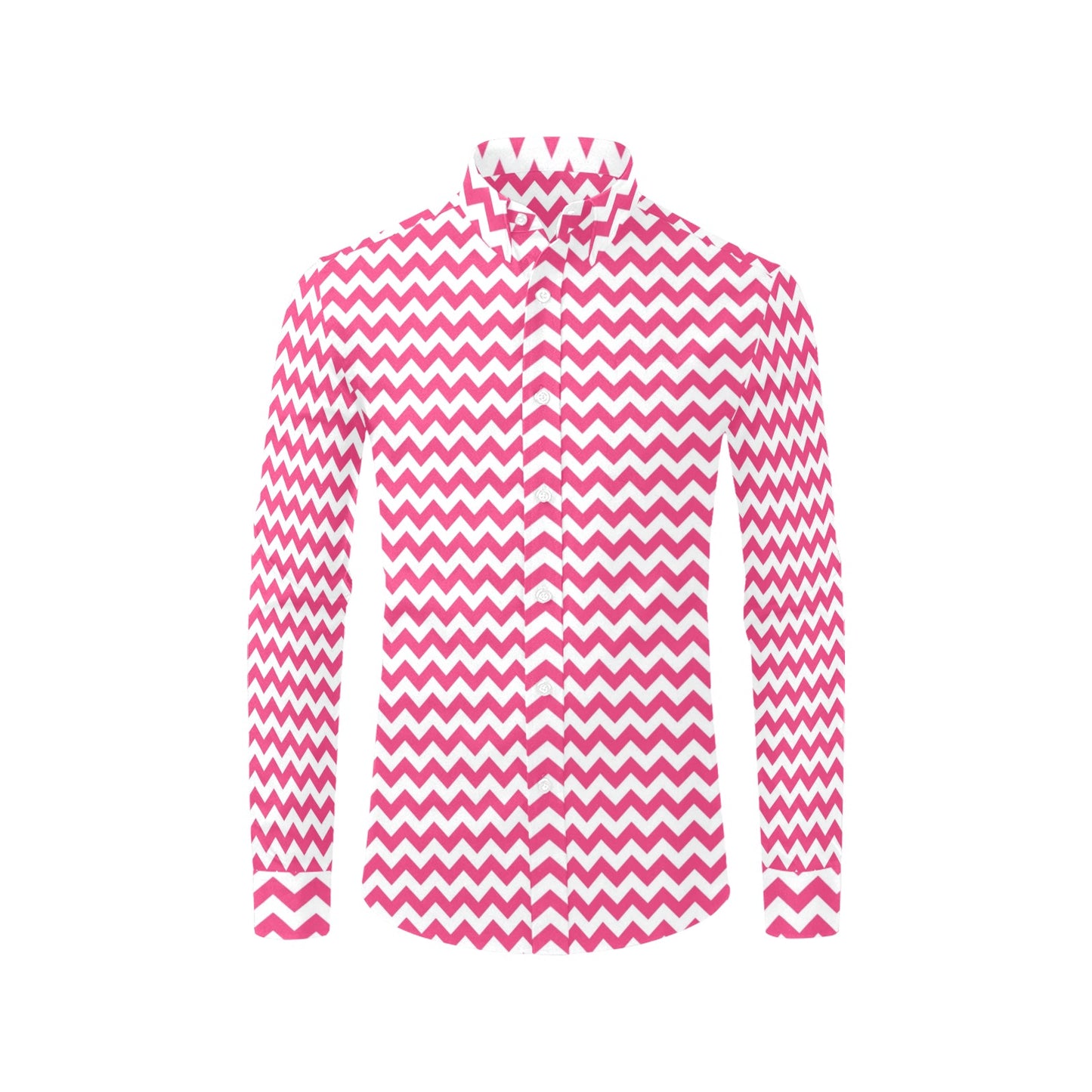 Chevron Print Design LKS402 Men's Long Sleeve Dress Shirt