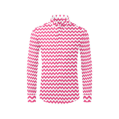 Chevron Print Design LKS402 Men's Long Sleeve Dress Shirt