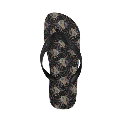 Buffalo Head Print Design LKS401 Flip Flops