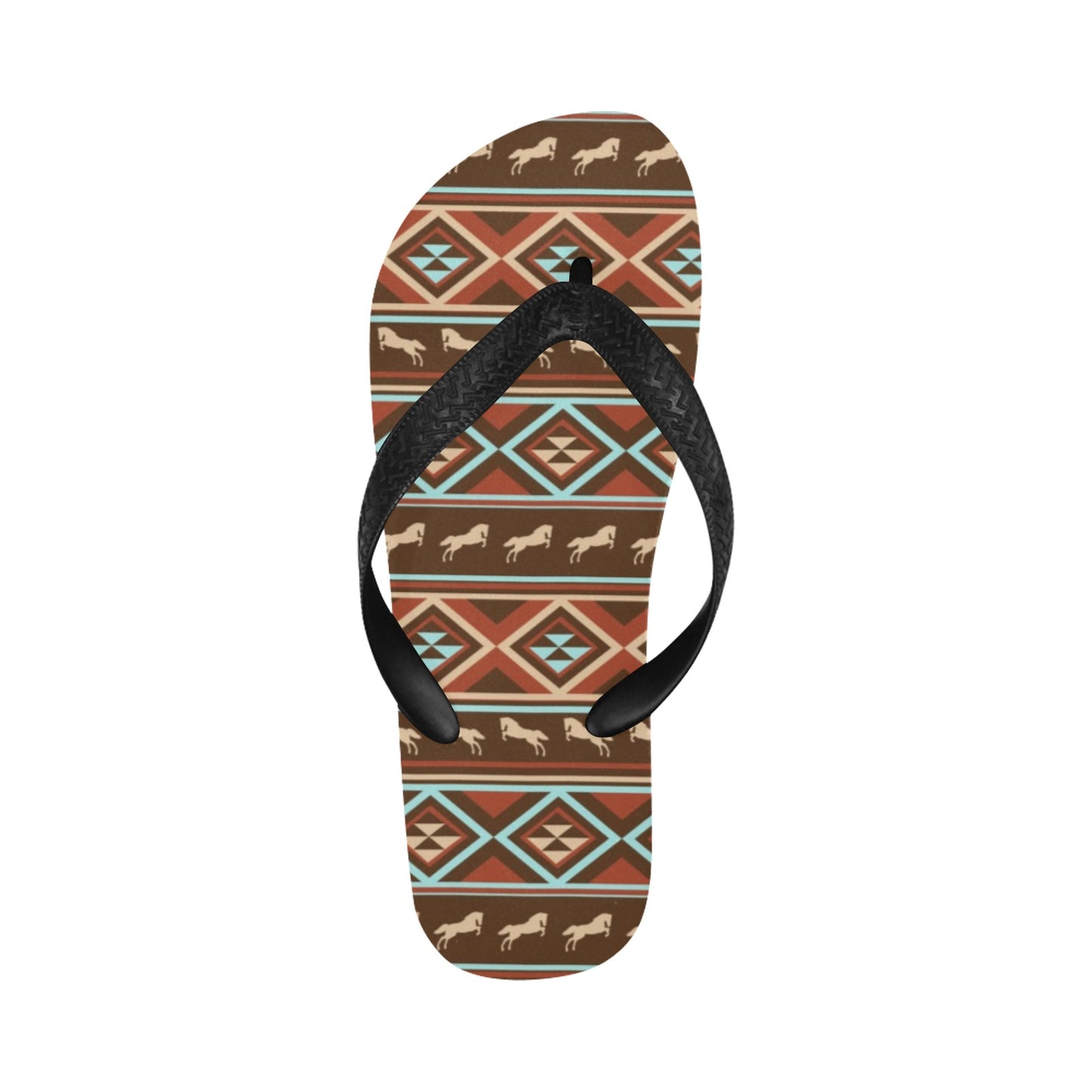 Western Horse Pattern Print LKS301 Flip Flops