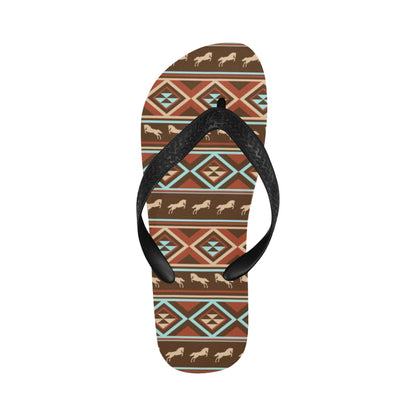 Western Horse Pattern Print LKS301 Flip Flops