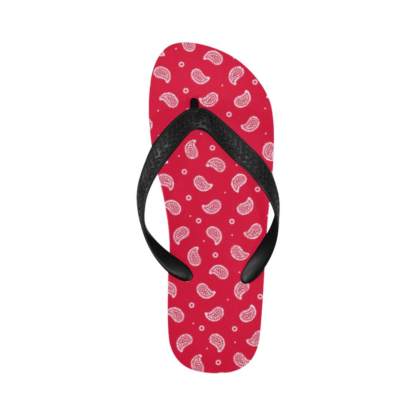 Bandana Red Paisley Print Design LKS305 Flip Flops