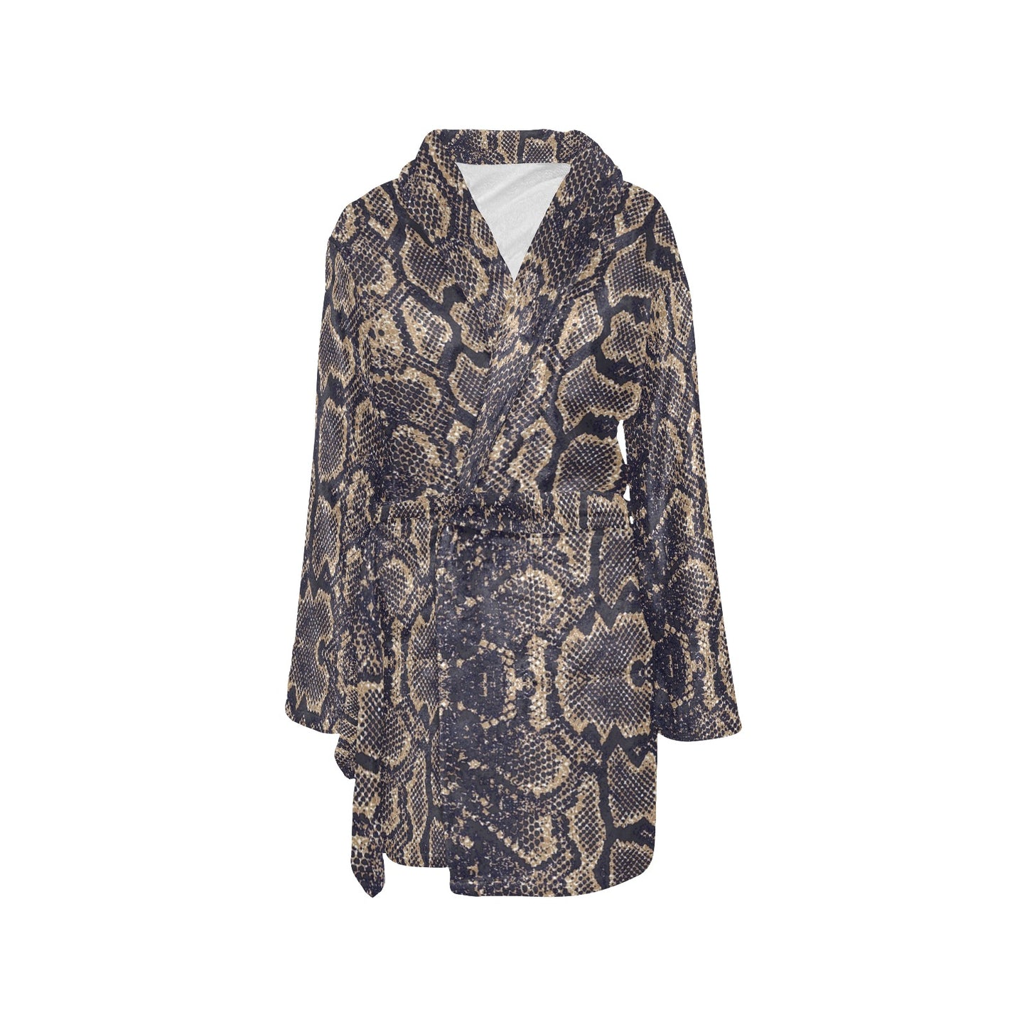 Snake Skin Pattern Print Women's Fleece Robe