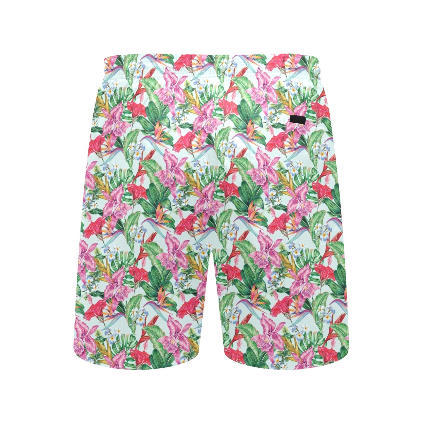 Tropical Flower Print Design LKS304 Men's Swim Trunks Beach Shorts