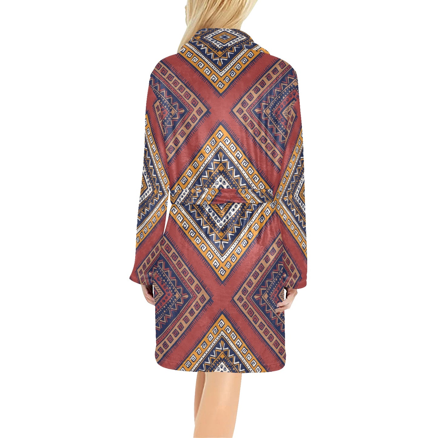 Native Pattern Print Design A06 Women's Fleece Robe