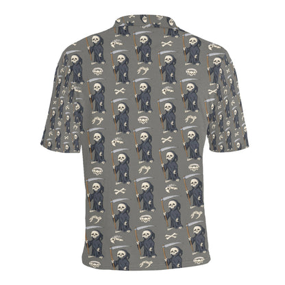 Skeleton Print Design LKS308 Men Polo Shirt