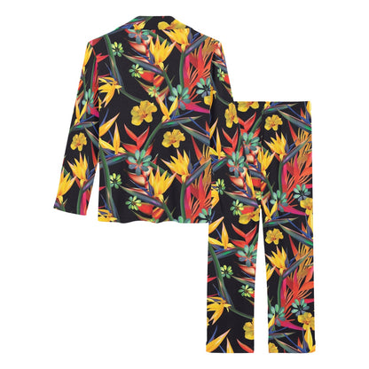 Bird Of Paradise Pattern Print Design BOP016 Women's Long Pajama Set