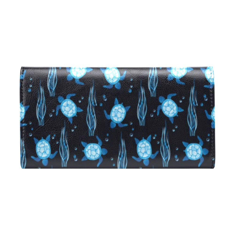 Sea Turtle Print Design LKS3013 Women's Trifold Wallet