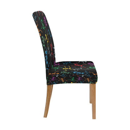 Skeleton Colorful Print Design LKS302 Dining Chair Slipcover