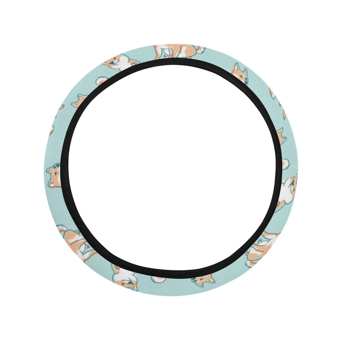 Shiba Inu Print Design LKS304 Steering Wheel Cover with Elastic Edge