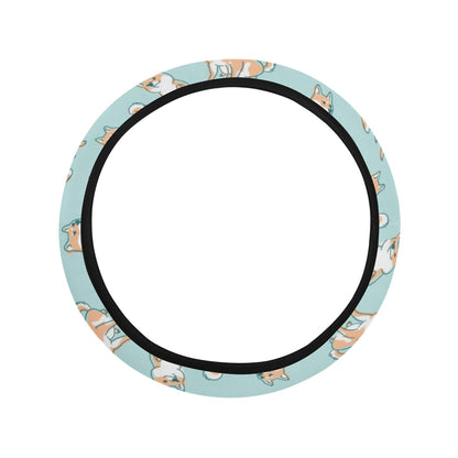 Shiba Inu Print Design LKS304 Steering Wheel Cover with Elastic Edge