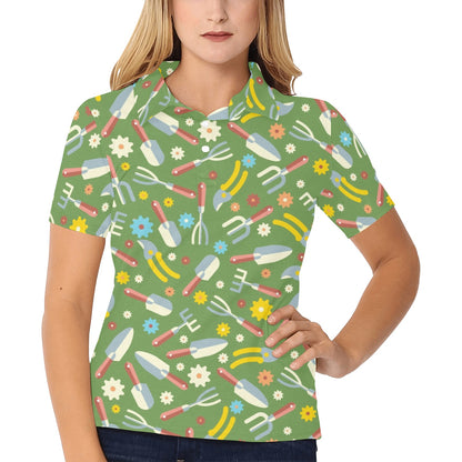 Gardening Pattern Print Design G06 Women's Polo Shirt