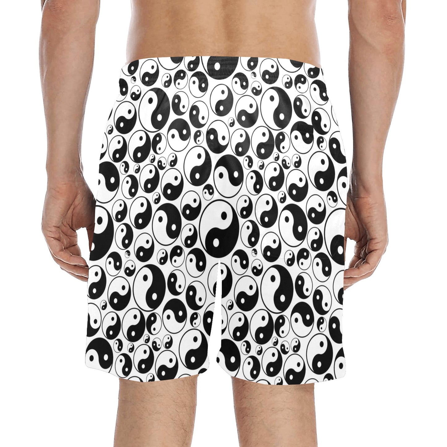 Yin Yang Print Design LKS302 Men's Swim Trunks Beach Shorts