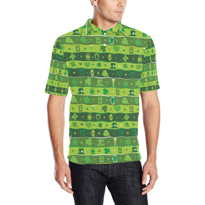 Shamrock Print Design LKS303 Men Polo Shirt