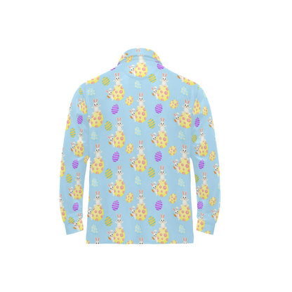 Easter Eggs Pattern Print Design RB015 Long Sleeve Polo Shirt For Men's
