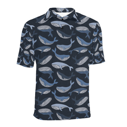 Whale Print Design LKS301 Men Polo Shirt