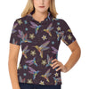 Hummingbird Pattern Print Design 04 Women's Polo Shirt