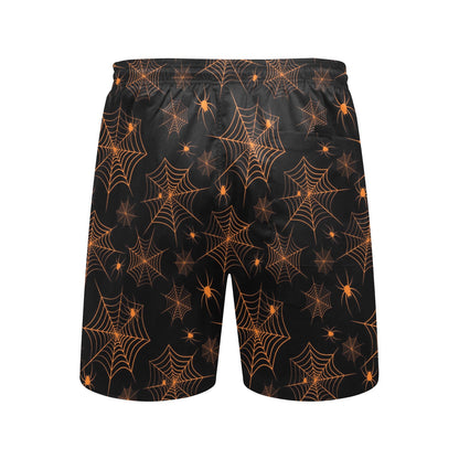 Spider Web Print Design LKS306 Men's Swim Trunks Beach Shorts
