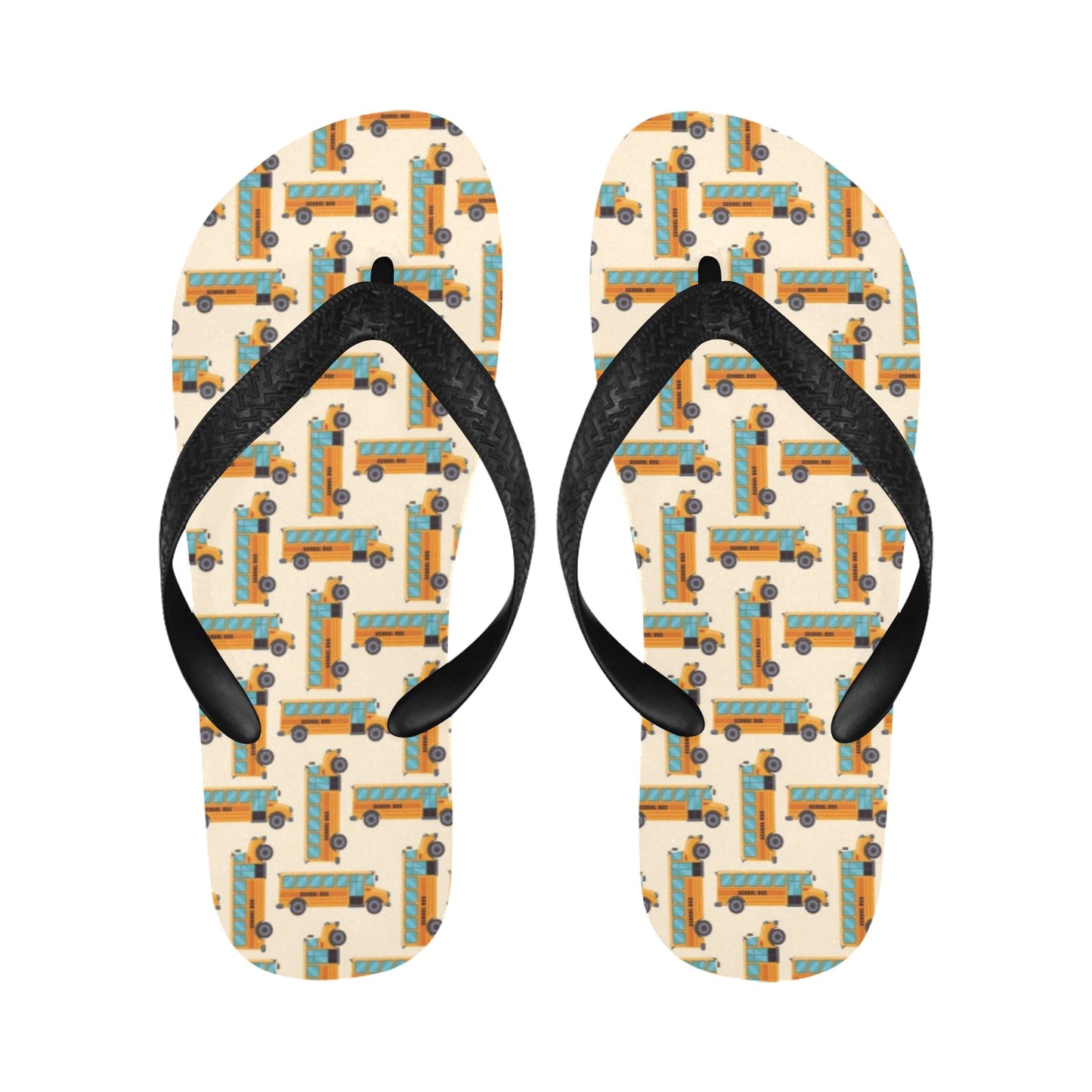 School Bus Print Design LKS305 Flip Flops
