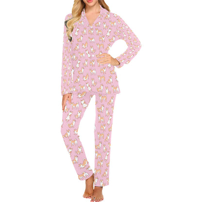 Shiba Inu Print Design LKS303 Women's Long Pajama Set