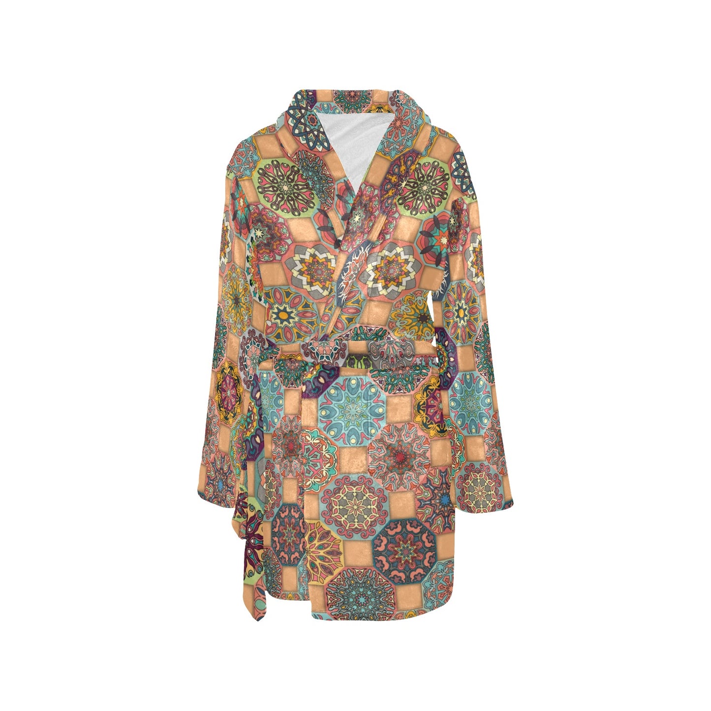 Boho Pattern Print Design 07 Women's Fleece Robe
