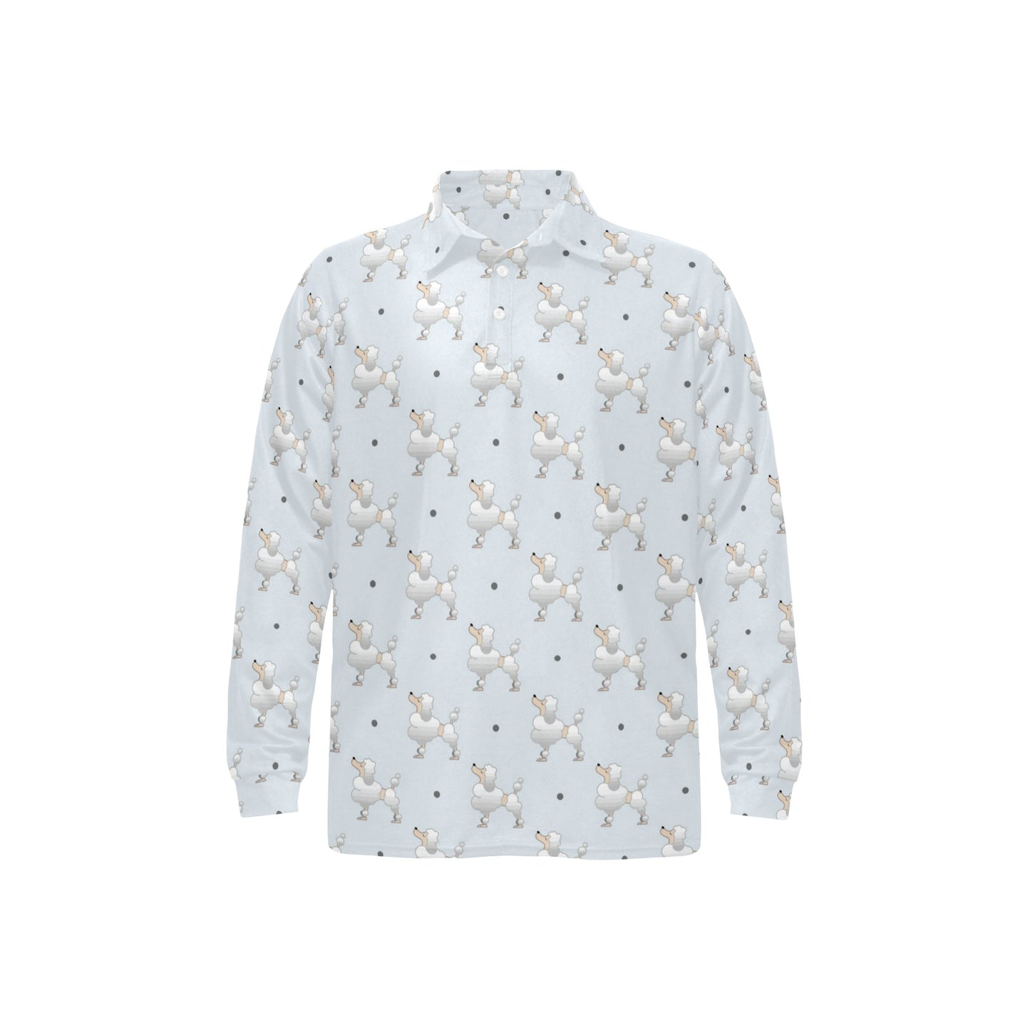 Poodle Pattern Print Design A05 Long Sleeve Polo Shirt For Men's