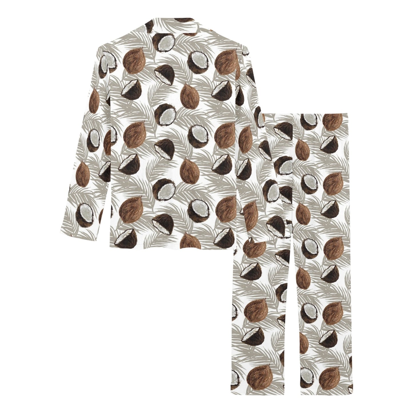 Coconut Pattern Print Design CN03 Women's Long Pajama Set