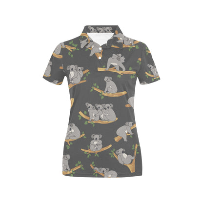 Koala Pattern Print Design 07 Women's Polo Shirt