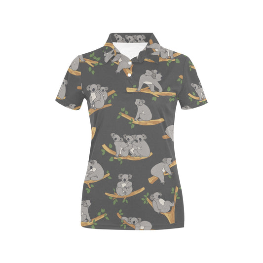 Koala Pattern Print Design 07 Women's Polo Shirt
