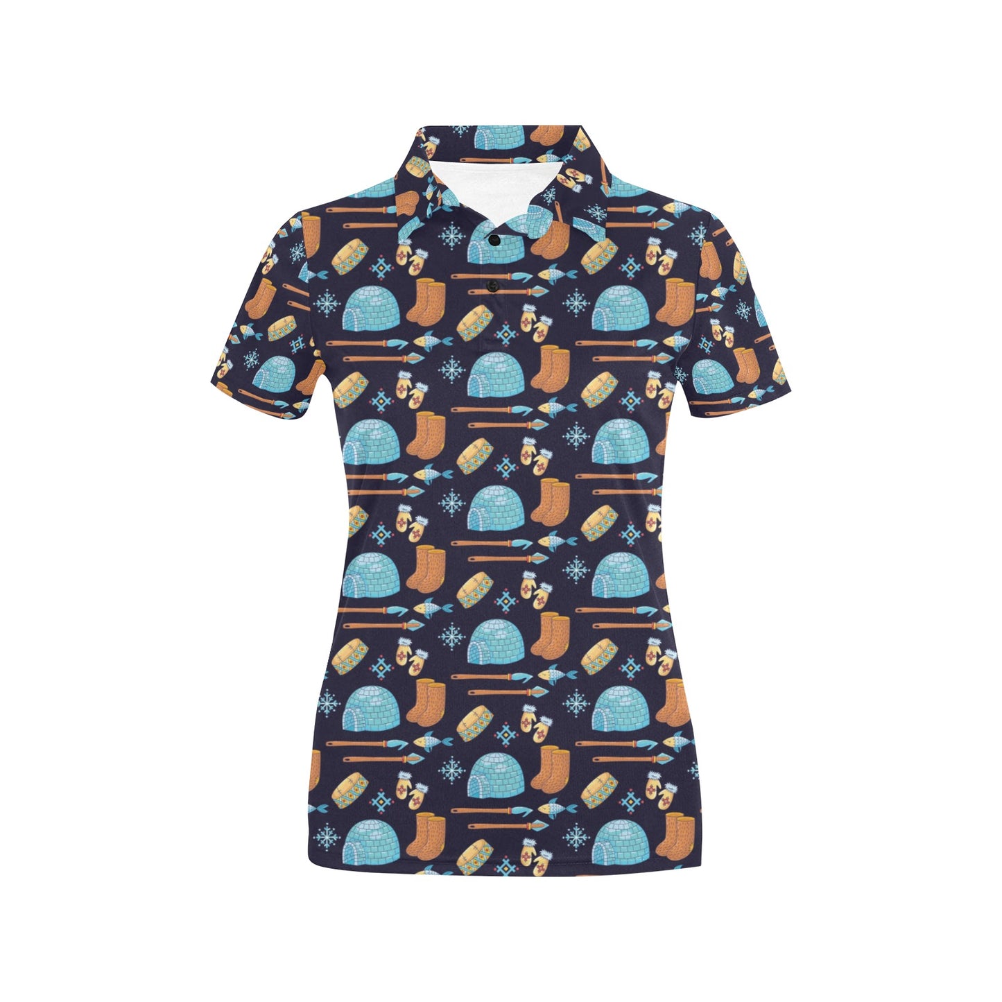 Eskimo Pattern Print Design 02 Women's Polo Shirt