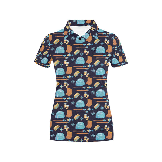 Eskimo Pattern Print Design 02 Women's Polo Shirt